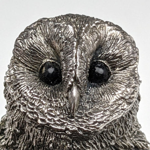 純銀張り彫刻 フクロウ オブジェ 80g 英国 カントリーアーティスト社